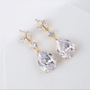 NEW High Quality AAA Cubic Zirconia Gold Earrings